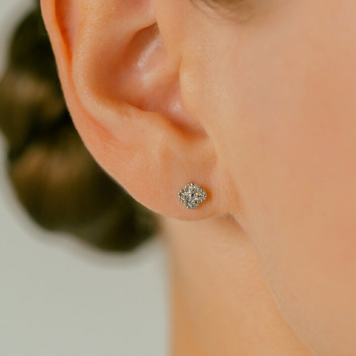 楽天市場】K18/PT ダイヤモンド フラワー ボディピアス │ 16G/14G 