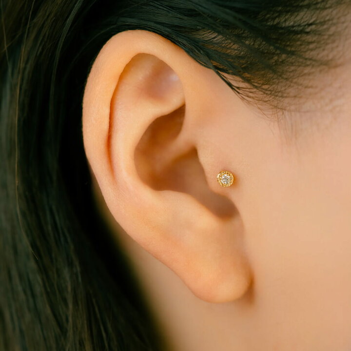 楽天市場】K18/PT ダイヤモンド ボディピアス │ 16G/14G イエロー 