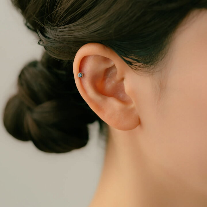 楽天市場】K18/PT モンタナサファイア ボディピアス │ 16G/14G 