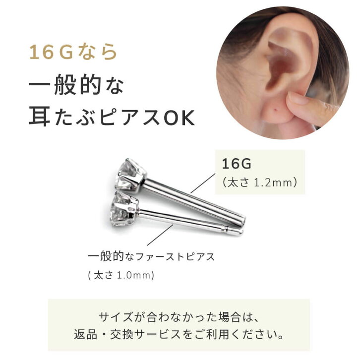 楽天市場】K18/PT デイリーセット ダイヤモンド ボディピアス │ 16G 