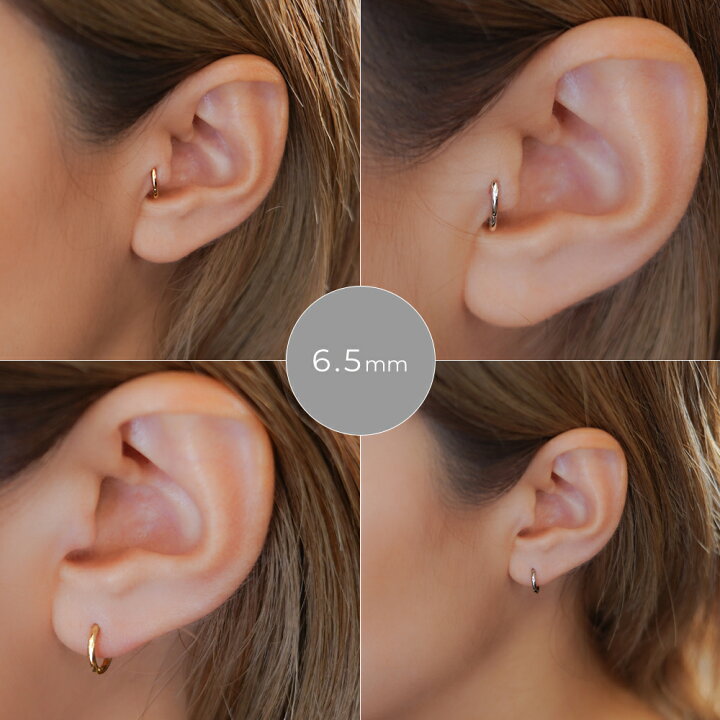 楽天市場】K18/Pt セグメントリング ピアス │16G/14G イエロー 