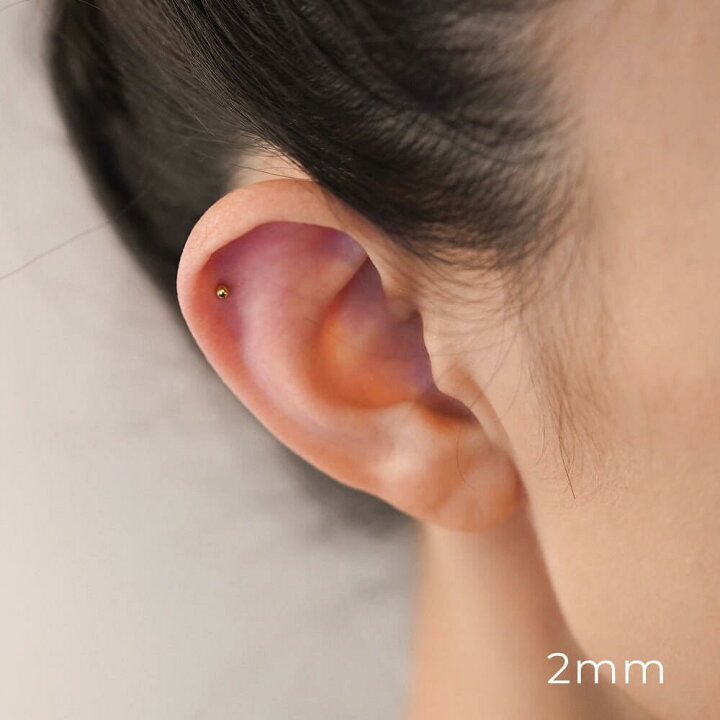 楽天市場】K18/PT ボール ボディピアス │ 16G/14G イエローゴールド 