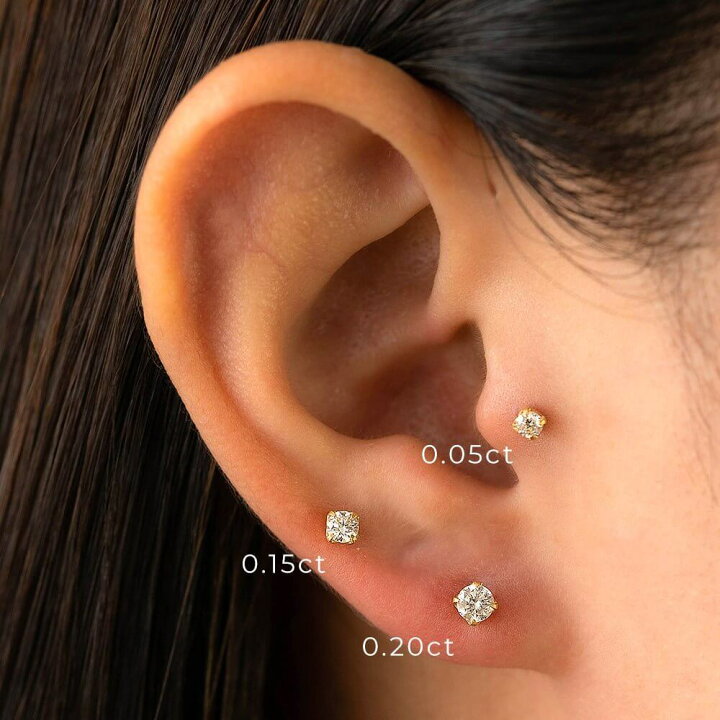 楽天市場】K18/PT ダイヤモンド ボディピアス 7Stone Gradation │ 16G 