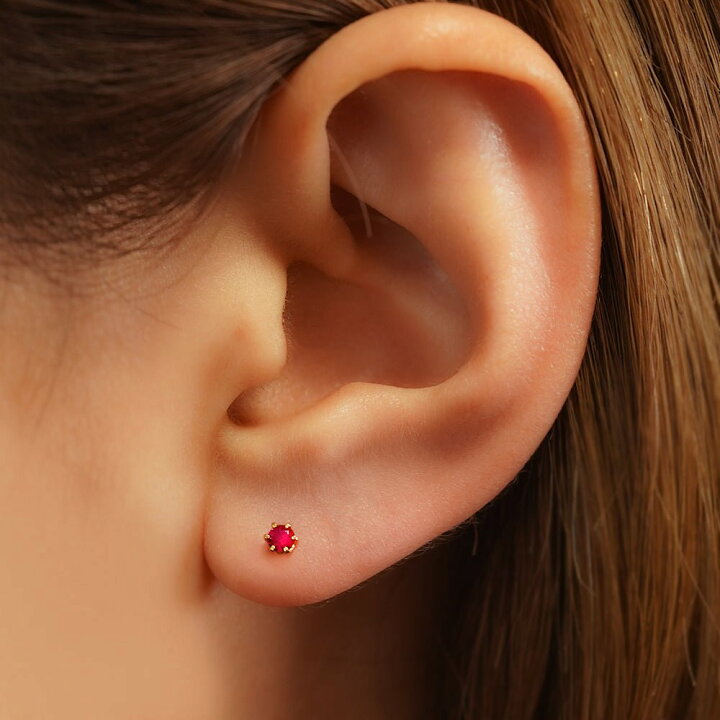 楽天市場】K18/PT レッドスピネル ボディピアス │ 16G/14G イエロー