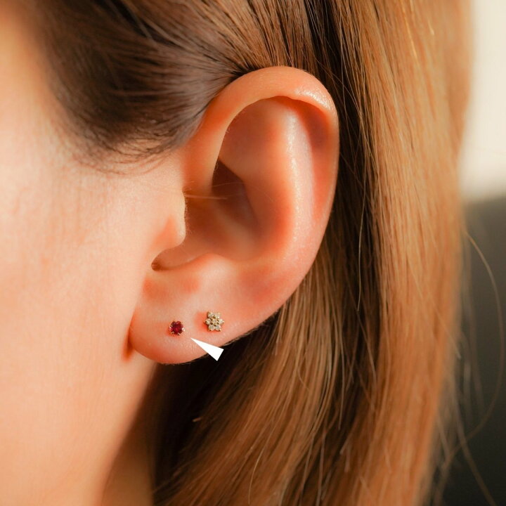 楽天市場】K18/PT レッドスピネル ボディピアス │ 16G/14G イエロー 