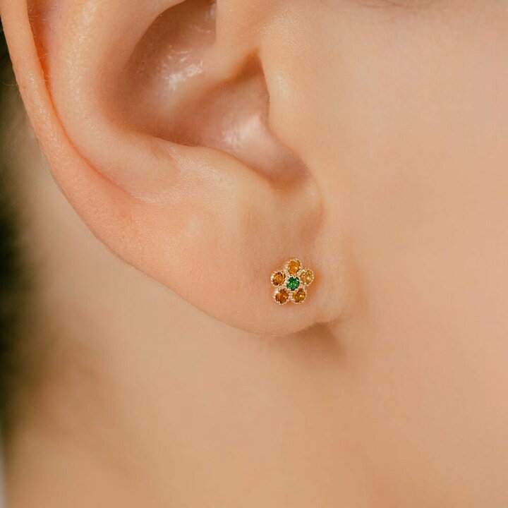 楽天市場】K10 マルチフラワー ボディピアス │ 16G/14G イエロー 