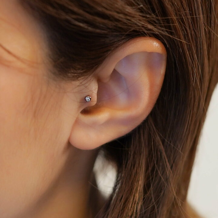 楽天市場】K10 ダイヤモンド ドット XS ボディピアス │ 16G/14G  