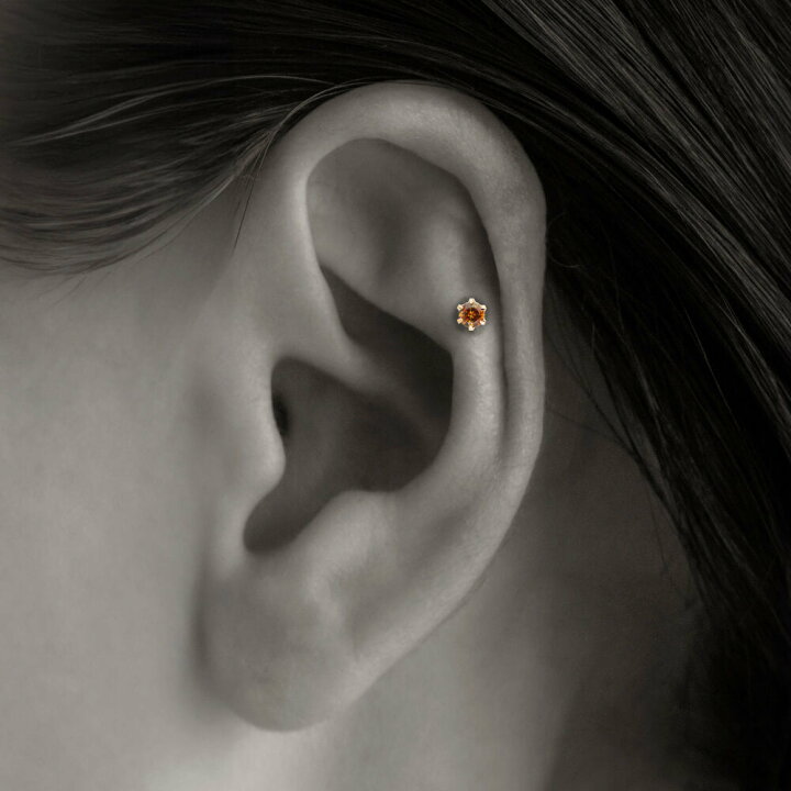 楽天市場】K18/PT スフェーン ボディピアス │ 16G/14G イエロー 