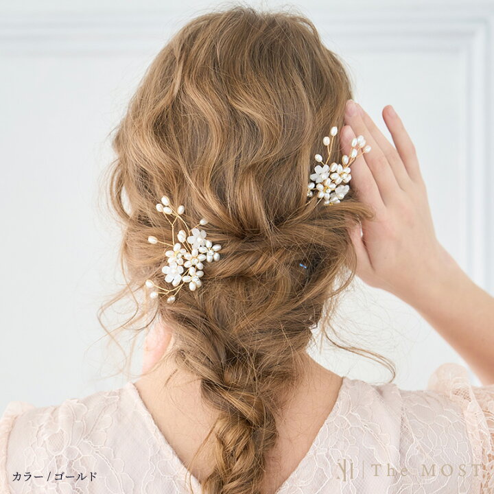 楽天市場】ヘアアクセサリー ドレス 髪飾り フラワービジューパール 
