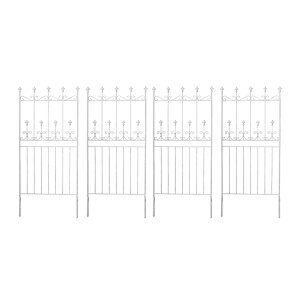 柵 おしゃれ オールドシャトーフェンス150 ロータイプ 4枚組 ガーデニング 園芸 アイアン 枠 仕切り 目隠し 屋外 クラシカル アンティーク風 ベランダ 薔薇 朝顔