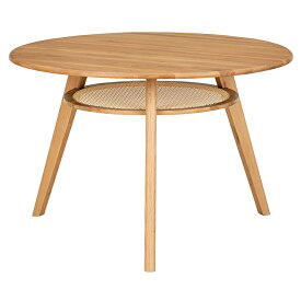 【ポイント9倍！20時〜11日1:59】ラウンド ダイニングテーブル 幅110cm Inocente(イノセンテ) 2タイプ オーク材 ラタン調 丸テーブル 円卓 木製 円テーブル ナチュラル 2人掛け 二人掛け シンプル コンパクト リビング リビングテーブル おしゃれ