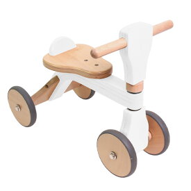 【ポイント9倍！今晩20時開始】【メーカー保証1年付/サドル位置調整可能】HOPPL(ホップル) ファーストウッディバイク 4色対応 知育玩具 乗用玩具 バイク 足けり 足こぎ 木製玩具 木のおもちゃ 天然木 四輪車 乗り物 1歳 2歳 3歳 キックバイク