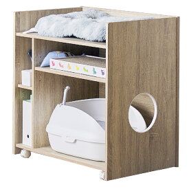 【ポイント9倍！20時〜11日1:59】トイレタリーキャビネット トイレ隠しキャビネット トイレ収納キャビネット キャットトイレ収納 猫用トイレ 猫用トイレ家具 おしゃれ シンプル ナチュラル キャスター付き 大容量 可動棚 高さ調節 madder(マダー)