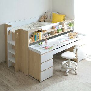 【ポイント9倍!今晩20時開始!】【広々ユニットデスク/大容量収納】システムベッド bird(バード) 3色対応 システムベット ロフトベッド システムベッドデスク ロフトベット デスクベッド 子