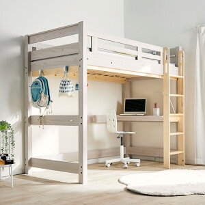 【特許構造】ロフトベッド eeny(イーニー) Hi basic H176cm 4色対応 システムベッド 机付き 子供 大人 ハイタイプ デスク 学習机 おしゃれ 子供部屋 テーブル 宮付き 木製 コンセント ロフトベット