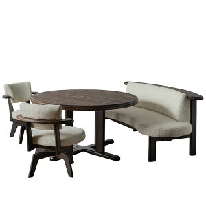 【ポイント9倍!今晩20時開始!】【搬入・組立設置付き】国産 ダイニング4点セット 幅125cm 風早 円形ダイニングセット ダイニングテーブルセット 円卓 ラウンドテーブル ダイニングチェア