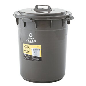 【日本製】ゴミ箱 ラウンドペール45L LFS-765 3色対応 蓋付き スリム キッチン リビング 上開き 密閉 筒型 丸型 ダストボックス 分別 くずかご ごみばこ プラスチック製 屋内 屋外 大型 生ごみ