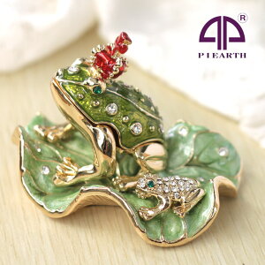 【正規品】 王冠カエル (返る) 縁起物 クリスタルジュエリーボックス手作り 東京銀座PICALS