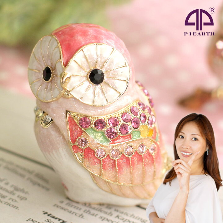 楽天市場】【正規品】 Lフクロウピンク （不苦労） 縁起物 クリスタル 