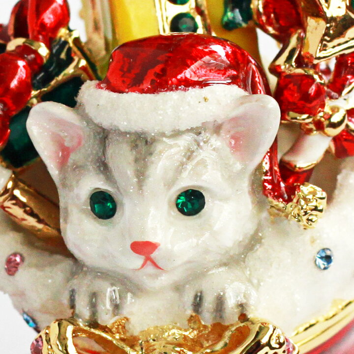 楽天市場 モモのクリスマス 猫 ジュエリーボックス ピィアース 東京銀座picals 東京銀座ピカルス 可愛い ブランド おしゃれ プレゼント オブジェ 置物 動物 誕生日プレゼント プロポーズ ペット 骨壺 メモリアルボックス ペット 東京銀座picals ピカルス