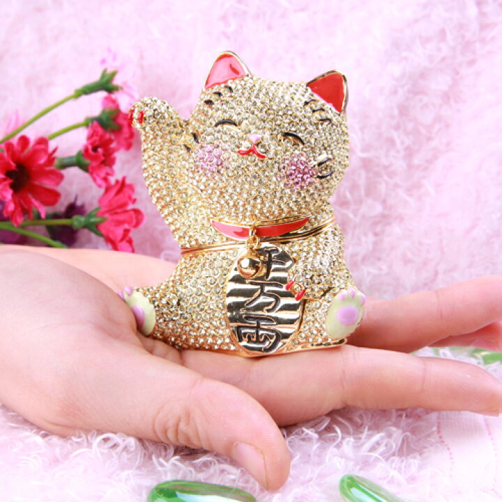 楽天市場】【正規品】 煌めき招き猫 （招き猫） 縁起物 クリスタル 