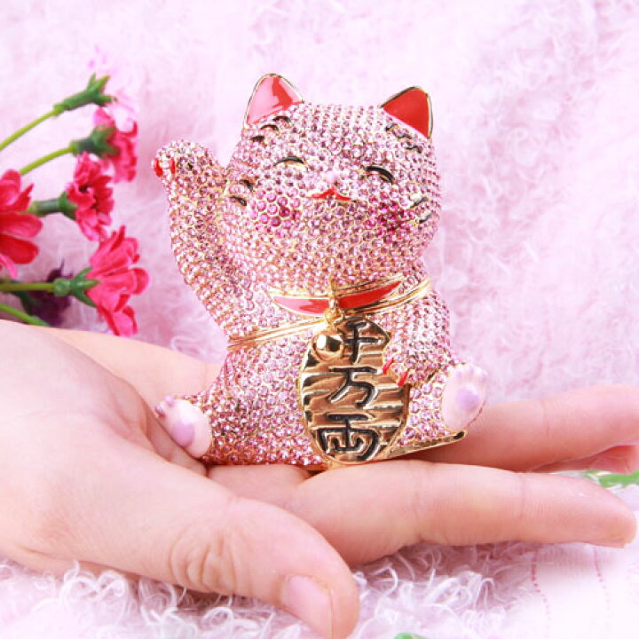 スワロフスキー招き猫 埋め込みデコレーション ブランドPiearth 