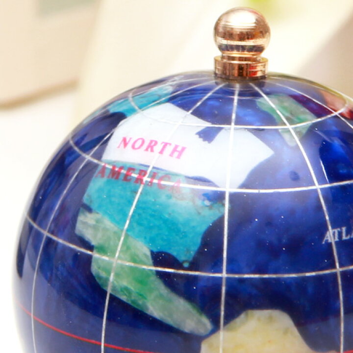 楽天市場】【正規品】 ＜メモスタンド付 天然石地球儀ペーパーウェイト 