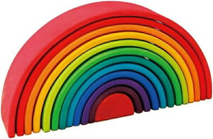 「スーパーセール期間中 10倍ポイントGET」積み木 玩具 おもちゃ 知育玩具 積み木 1セット 見立て遊び 虹 DIY 色彩・図形 早期開発 赤ちゃんおもち レインボー 高さ17.5×幅35×奥行7cm 虹色トン