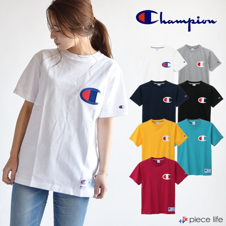 楽天市場 チャンピオン 定番 Tシャツ ロゴt チャンピオン Tシャツ レディース Champion ロゴ刺繍 Tシャツ C3 F362 ロゴ プリントトップス ビックロゴ Crew Neck Big Logo T Shirt ユニセックス 刺繍ロゴ 半袖tシャツ スポーツ ジョギング ストリート メンズ レディース