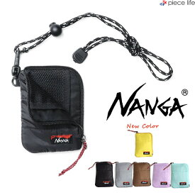 【P3倍】 ナンガ NANGA コインケース COIN CASE メンズ レディース キャッシュレス 小物入れ カードケース ミニ財布 小銭入れ メッシュポケット ICカード ロゴ 刺繍 首掛け ショルダー付き ショルダーコード 持ち運び シンプル NA2353-1Z504