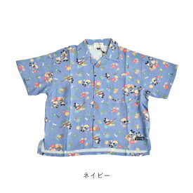 【2024春夏新作】F.O.KIDS キッズ シャツ ディズニーキャラクターアロハシャツ Disney character aloha shirts 男の子 女の子 ユニセックス レーヨン 総柄 全3色 100cm-150cm R309034