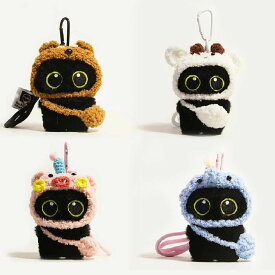 ねこ ぬいぐるみ キーリング バッグチャーム ドセル ふわふわ 黒猫 キーホルダー リュックストラップ 飾り 置物ペンダント かわいい 可愛い 癒し 子供 キッズ 男の子 女の子 誕生日 ギフト プレゼント クリスマス