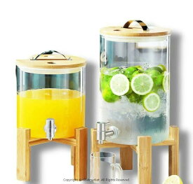 ドリンクサーバー ガラス 大容量3.5L/5L/8L 蛇口付き 飲料ポット 保存ボトル プボトル バレルディスペンサー 貯蔵容器 ガラス製 飲料水バケット 密閉タンク (スタンド付き) ジュース ビール ウォーターサーバー 透明 梅酒 果実酒