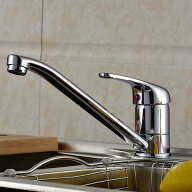 蛇口 台所 シングル レバー シンク 洗面台 水栓 金具 混合栓 シルバー シンプル 簡単 取替 ホース付 改装…