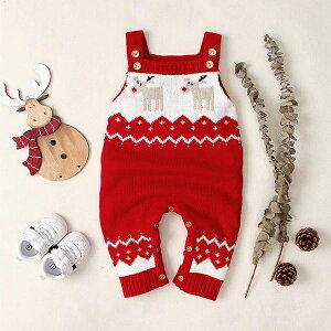 ベビー ニットロンパース サンタクロース サンタ服 ベビー服 サロベット 新生児 赤ちゃん クリスマス コスチューム 着ぐるみ サンタコスチューム 子供服 秋冬 女の子 男の子 コスプレ 普段