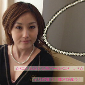 ガラスパール連ネックレス直径8ミリor9ミリ メール便 送料無料 プレゼント 春夏秋冬 大人気