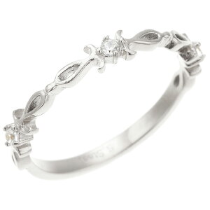 リング レディース アラベスクモチーフにジルコニア 3粒 サイズ3号〜13号 金属アレルギー 安心 対応 サージカルステンレス316L シルバー ゴールド メール便送料無料 プレゼント 春夏秋冬 大人