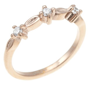 リング レディース 細身プチ 3粒キュービックジルコニア 小さなお花が指先に咲いたようなデザイン シュガーリング 重ねづけにもぴったり サイズ3号〜13号 傷になりにくい アレルギーに強い