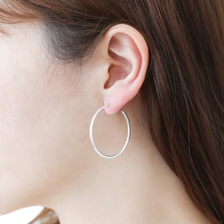 シンプル シルバー 使いやすい直径4センチ 美リングピアス かわいい 美リングピアス シンプル シルバー 使いやすい直径4センチ 美リングピアス かわいい 美リングピアス