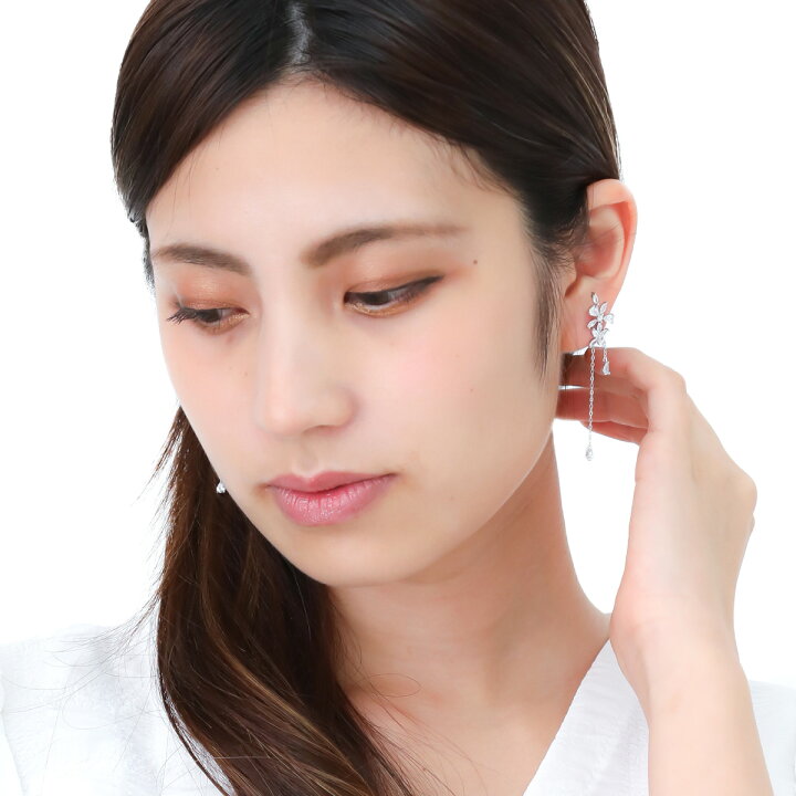 楽天市場】ピアス レディース シルバー925 キュービックジルコニア 花 