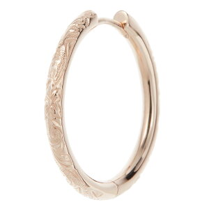 ピアス レディース サージカルステンレス製 片耳用 1個売り ハワイアンジュエリー ハワジュ お肌に優しい 低金属アレルギー対応 フープピアス 中折れ 花 プルメリア スクロール 波 かわいい