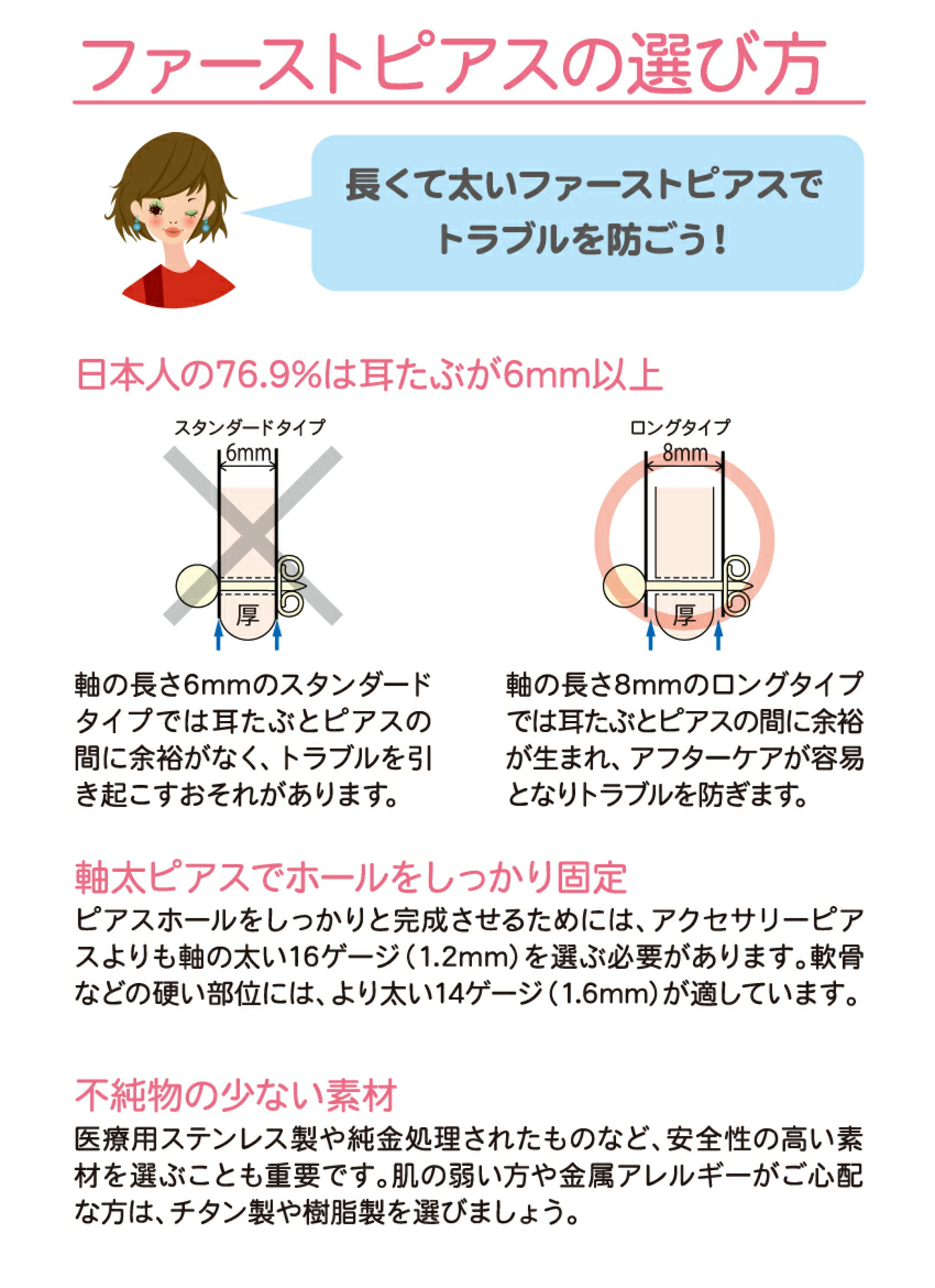 ピアスホールを開けるファーストピアスの選び方