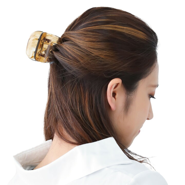 シンプル　バンスヘアクリップ ブラウン ヘアアクセサリー 　バレッタ