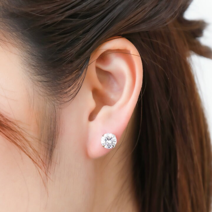 楽天市場】ピアス レディース 18金ポスト K18 K18WG キュービック 