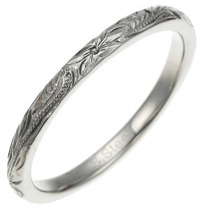 ハワイアンジュエリー ハワジュ リング メンズ 男性用 サージカルステンレス 指輪 ガンメタル ブラック ピンキーリング スクロール 波 夏 海 お肌に優しい 金属アレルギー対応 金アレ 誕生