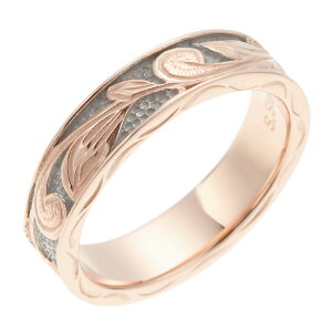 ハワイアンジュエリー ハワジュ リング メンズ 男性用 サージカルステンレス製 指輪 リング幅太め 繊細 彫刻 マイレ 葉っぱ スクロール 波 美しい クール ラグジュアリー お肌に優しい 金属