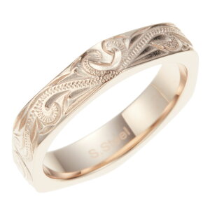 ハワイアンジュエリー ハワジュ リング メンズ 男性用 サージカルステンレス316L 指輪 六角形 ヘキサゴン 幾何学 スクロール 波 ナル 上品 クール シンプル おしゃれ お肌に優しい 金属アレル