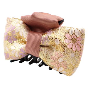 ヘアクリップ バンスクリップ リボン ヘアアクセサリー レディース 西陣織 金襴 和風 和柄 日本製 織物 ヘアアクセ 髪飾り 華やか 大人っぽい かわいい オシャレ パーティー 結婚式 誕生日