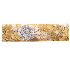 ヘアクリップ ヘアアクセサリー レディース 日本製 西陣織 金襴 和風 和柄 花柄 フラワー柄 織物 梅結び ヘアアクセ ヘアクリップ 髪飾り 滑り止め 華やか 大人っぽい かわいい オシャレ パ