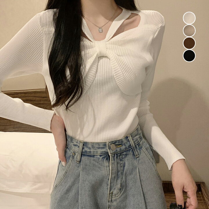 楽天市場】ニットトップス レディース 秋冬 長袖 ホルターネック  